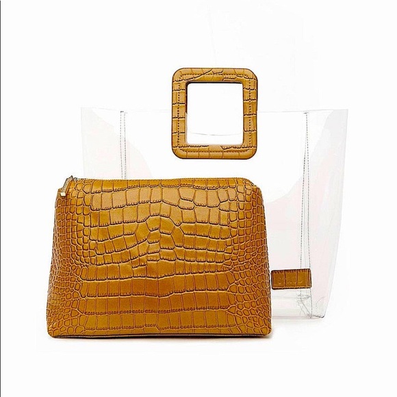 STAUD SHIRLEY BAG IN TAN CROC EMBOSSED - Picture 10 of 15